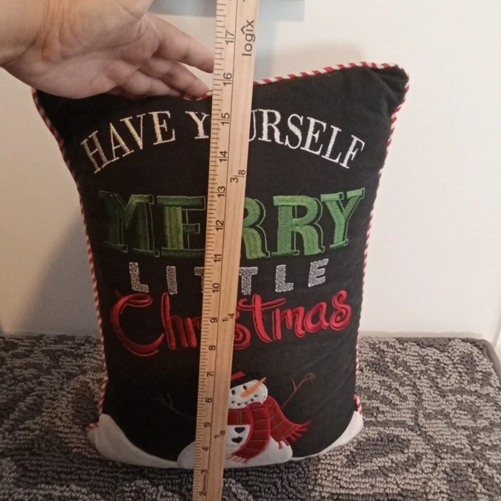 Festive Christmas Pillow with Snowman Design Decoration